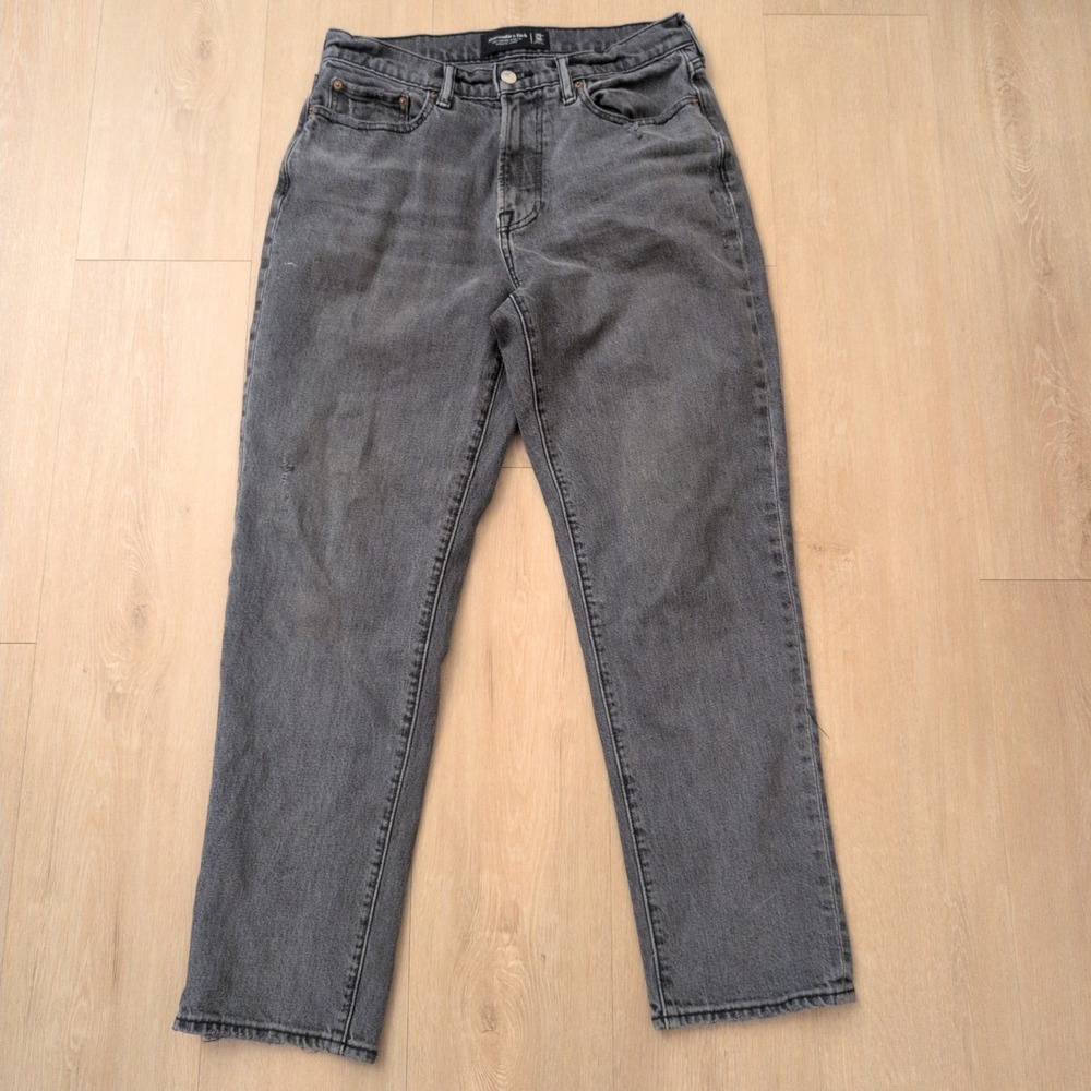 Abercrombie & Fitch Athletic Loose Jeans Mens Size 29 Washed Black Vintage